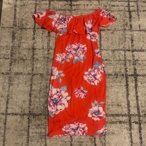 Floral Off-shoulder Fitted Dress by KtK